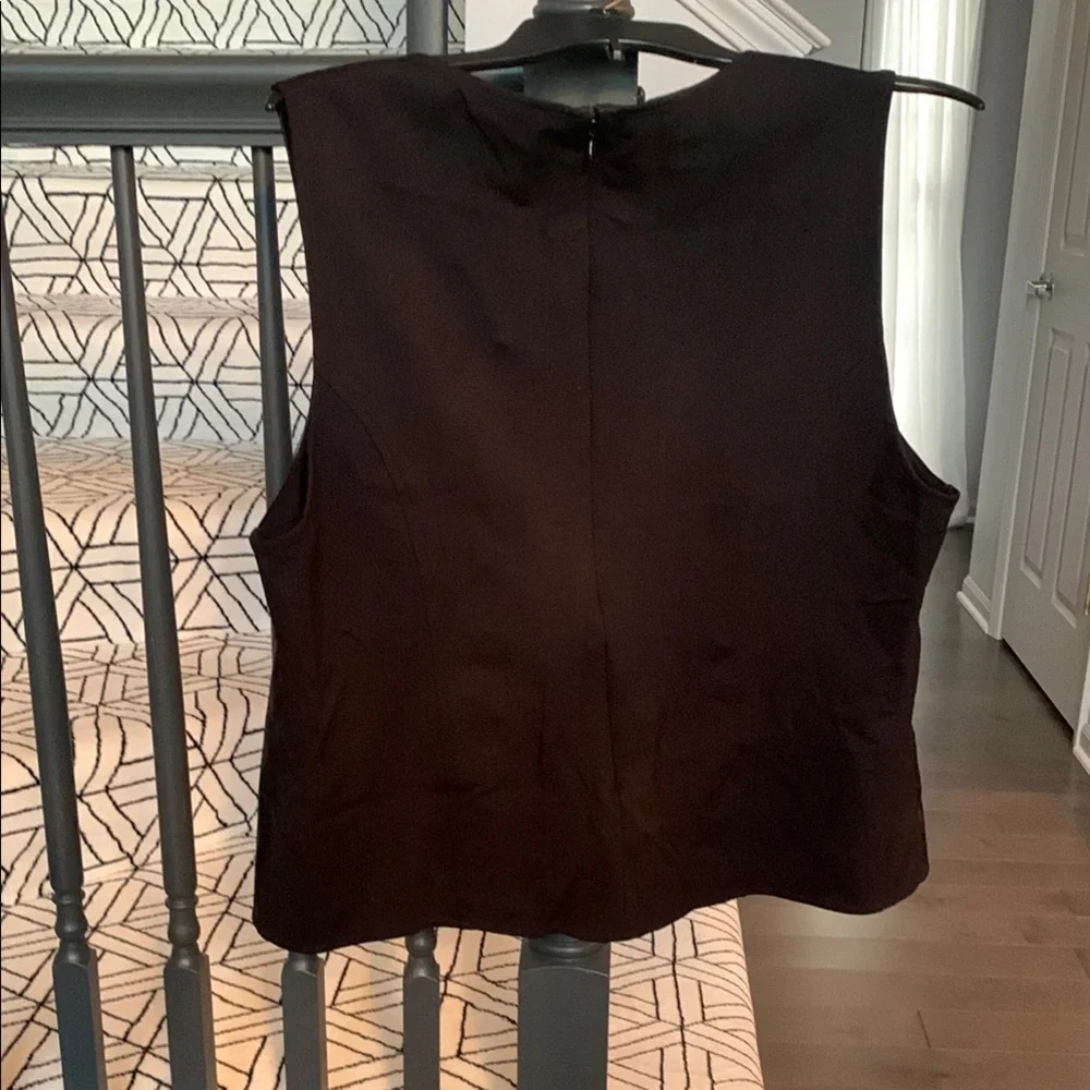 Vince Camuto Black Leather Top - Picture 4 of 8